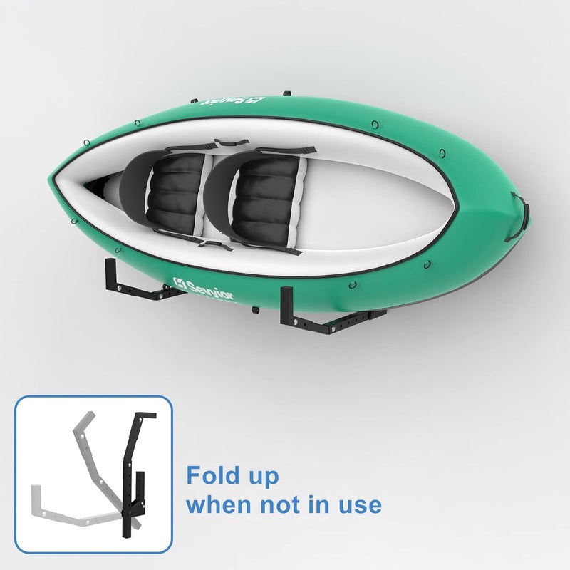 WALMANN Wall Mount Kayak Storage Rack, Kayak Hooks for Garage Wall Hangers for Kayak, Surfboard, Skiis, Snowboard, Paddle Board - Image 4